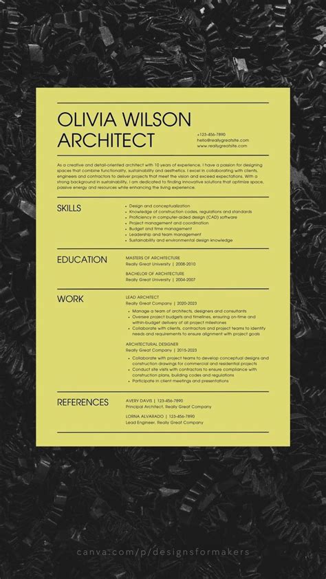 Modern And Professional Architect Resume Template