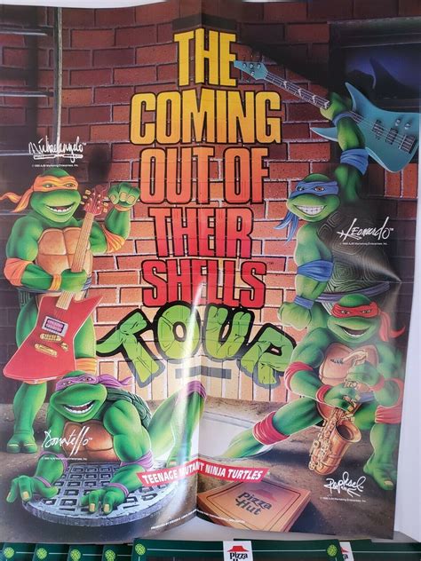 1990 The Coming Out Of Their Shells Tour Pizza Hut Menu W Poster And