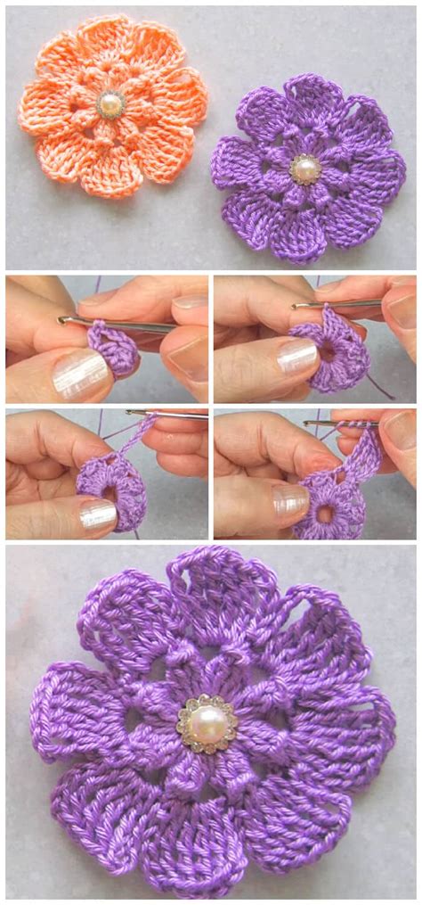 How to Crochet Popcorn Stitch Flower - Crochet Kingdom