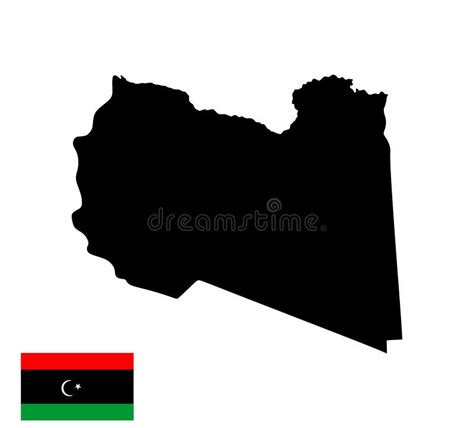 Libya map and flag. stock illustration. Illustration of geography ...