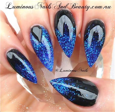 31 Blue Fanned Out Nails Pics Acrylic Fall Nail Designs