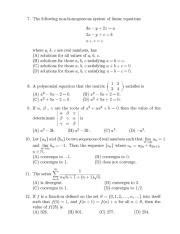 Msc Maths Entrance Exam Question Paper Gggggg