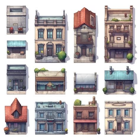 Premium AI Image A Close Up Of A Bunch Of Buildings With Different