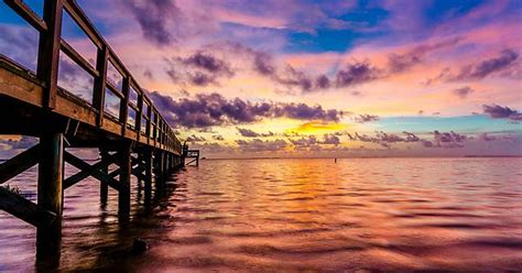 Sunset At The Crystal Beach Pier In Florida Imgur