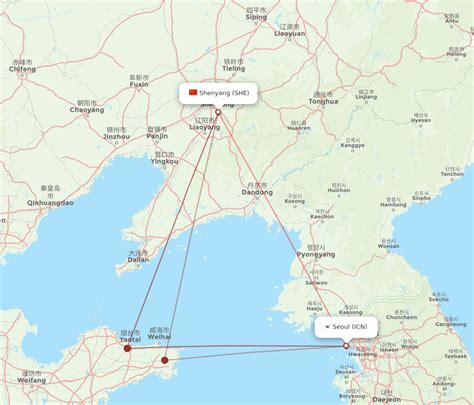 All Flight Routes From Seoul To Shenyang Icn To She Flight Routes