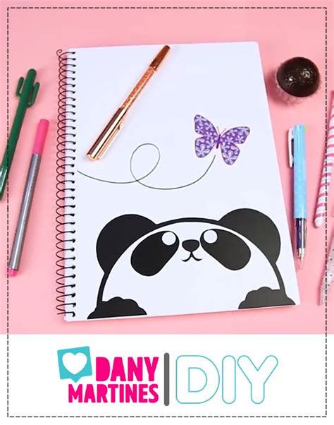 Faça você mesmo um Caderno Panda fofo fofinho cute material escolar