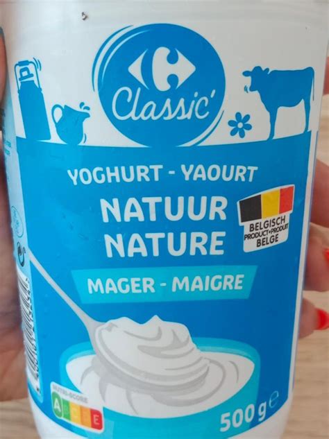 Yoghurt Natuur Mager Carrefour Classic kalorie kJ a nutriční