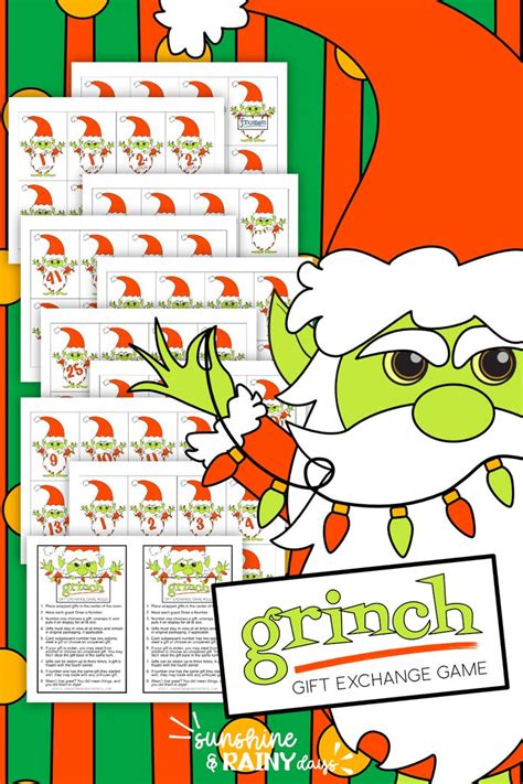 Grinch Gift Exchange Rules And Numbers | Christmas gift exchange games, Gift exchange games ...