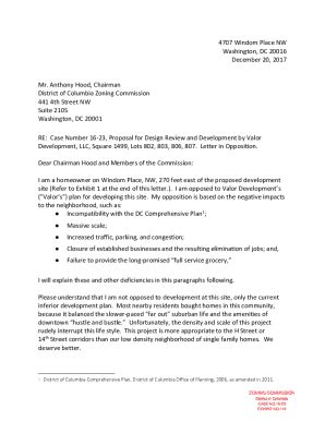 Fillable Online Letter To Zoning CommissionFINAL Submitted Version 12