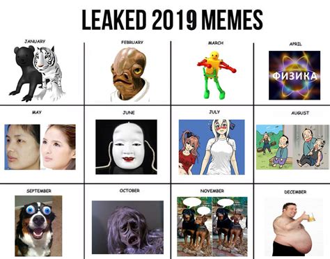 Leaked Memes 2019 Meme Of The Month Calendars Know Your Meme