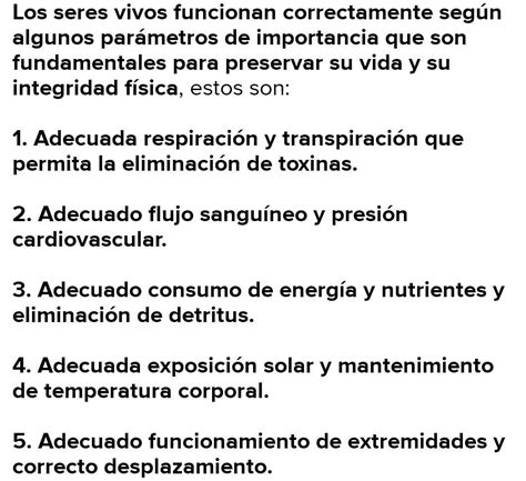 Que Factores Determinan El Correcto Funcionamiento De Ser Vivos De