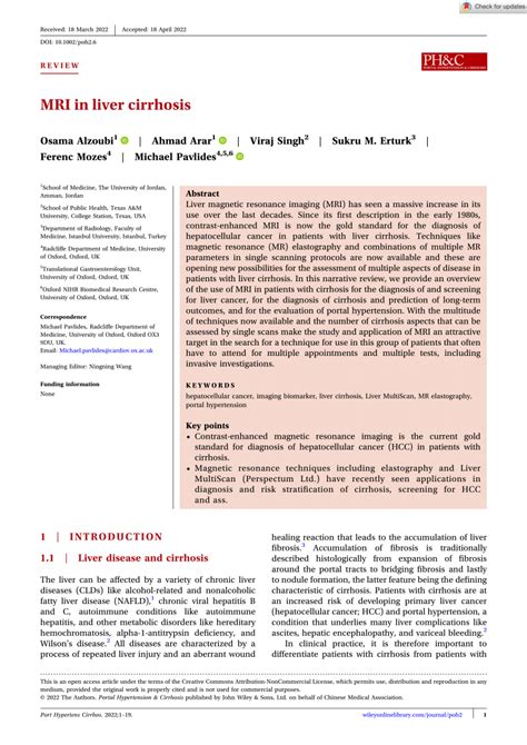 (PDF) MRI in liver cirrhosis