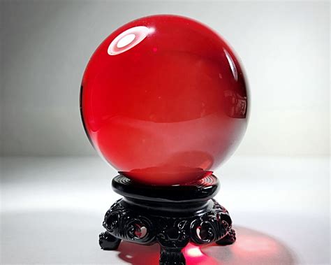 Red Crystal Ball, 80mm Red Glass Ball - Insects In Resin