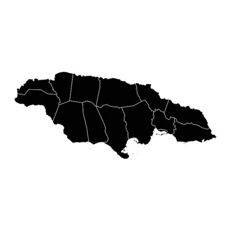 Mapa De Jamaica Con Divisiones Administrativas Ilustración Vectorial