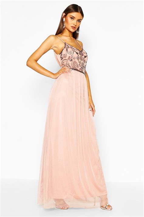 Boohoo Womens Lisa Boutique Embellished Prom Maxi Dress Ebay