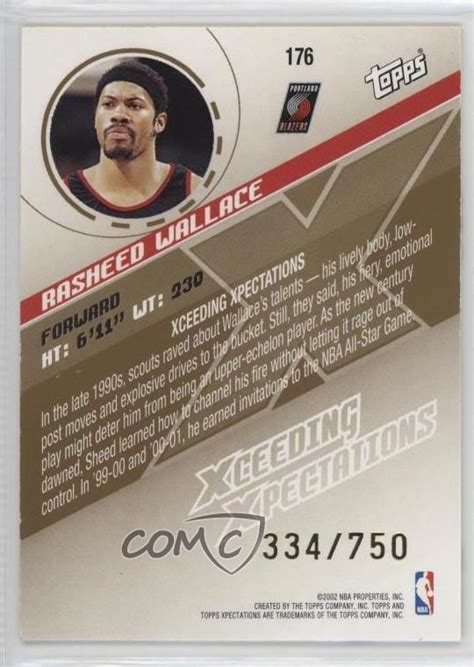 2002 03 Topps Xpectations Xceeding Xpectations 750 Rasheed Wallace