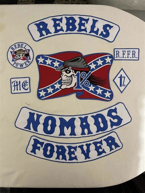 Rebels Nomads Forever Embroidered Biker Patch Iron On Set Etsy