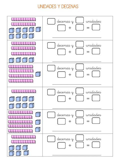 Ficha Online De Decenas Y Unidades Para 1º Puedes Hacer Los Ejercicios Online O Descargar La