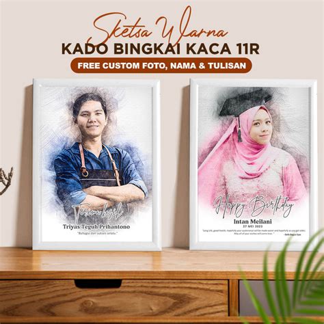 Jual Sketsa Warna Hadiah Kado Ulang Tahun Wisuda Wedding Anniversary