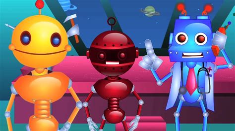 Five Little Robots Cartoon Videos For Kids Kindergarten Nursery