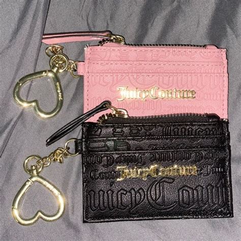 Two Adorable Juicy Couture Small Wallets With Heart Chain Pink And