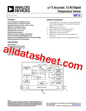 ADT75ARMZ REEL Datasheet PDF Analog Devices