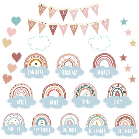 Buy Pcs Birthday Bulletin Board Set Rainbow Bulletin Board Decor