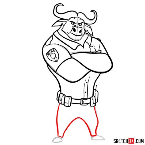 How To Draw Chief Bogo From Zootopia Sketchok Easy Drawing Guides