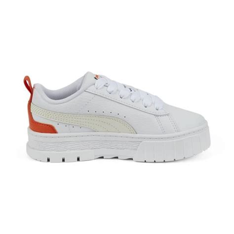 Baskets Fille Puma Mayze Lth Ps Blanc Gris Blanc Gris Cdiscount