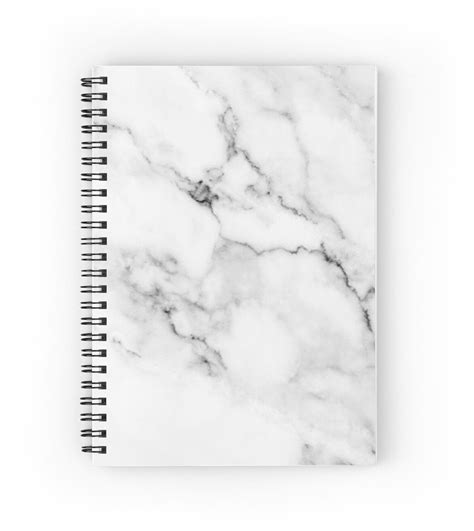 White Marble Spiral Notebook By Alinkismaiks Cute School Supplies