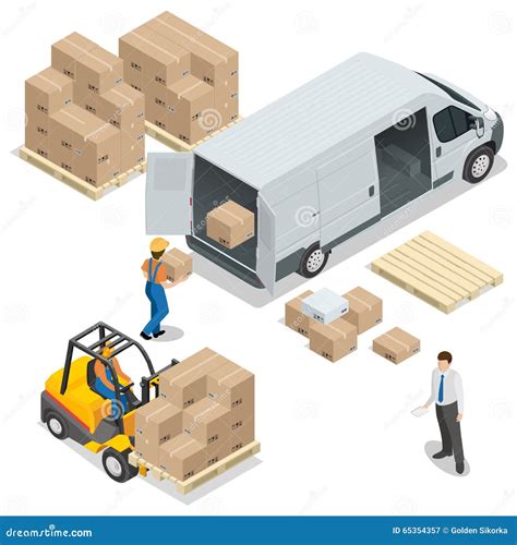 Warehouse Loading And Unloading From Warehouse Stock Vector Image