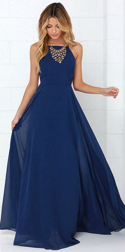 Mythical Kind Of Love Navy Blue Maxi Dress Custom Made Prom Dress