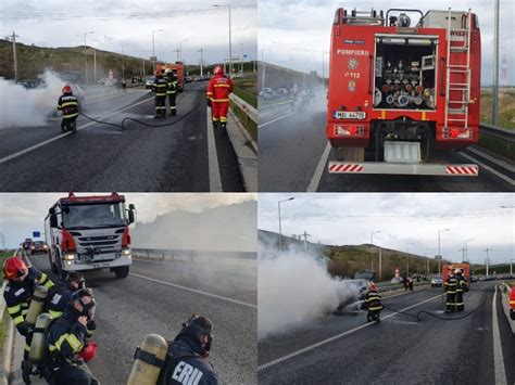 Foto Video Incendiu La Ie Irea De Pe Autostrada A Alba Iulia Nord