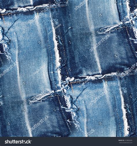 Seamless Jeans Pattern Blue Denim Texture Stock Photo