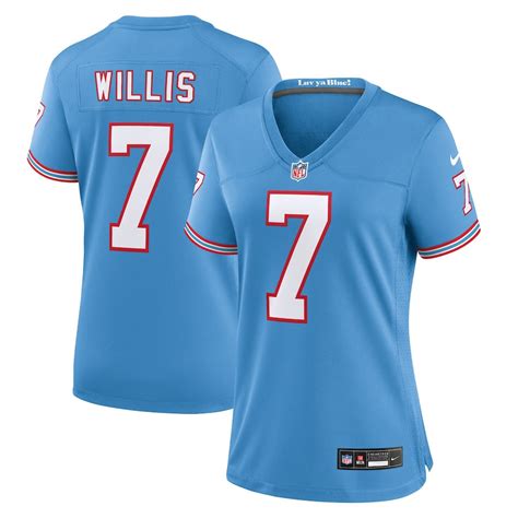 Malik Willis Tennessee Titans Oilers Throwback Alternate Game Women