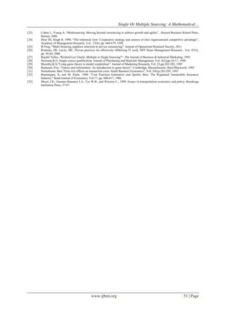 Single Or Multiple Sourcing A Mathematical Approach To Decision Making