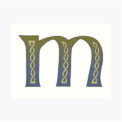 Celtic Knotwork Alphabet Letter M Art Print By Dendryad Redbubble