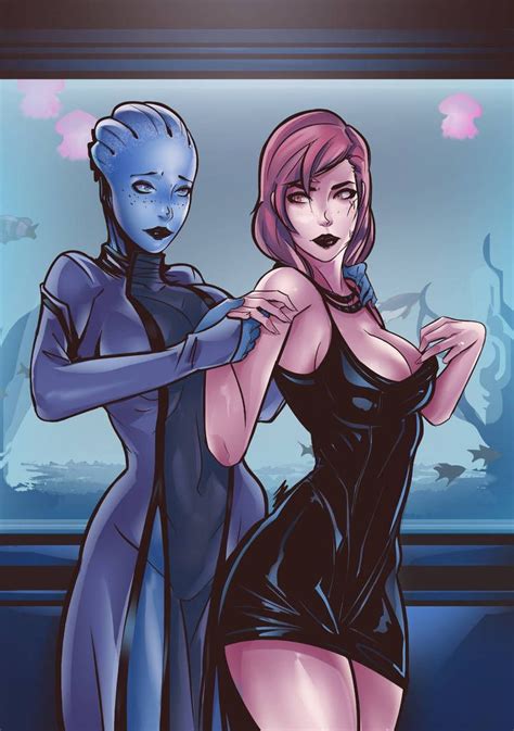 Mass Effect Liara And Shepard By 7zaki On Deviantart Mass Effect Characters Mass Effect Art