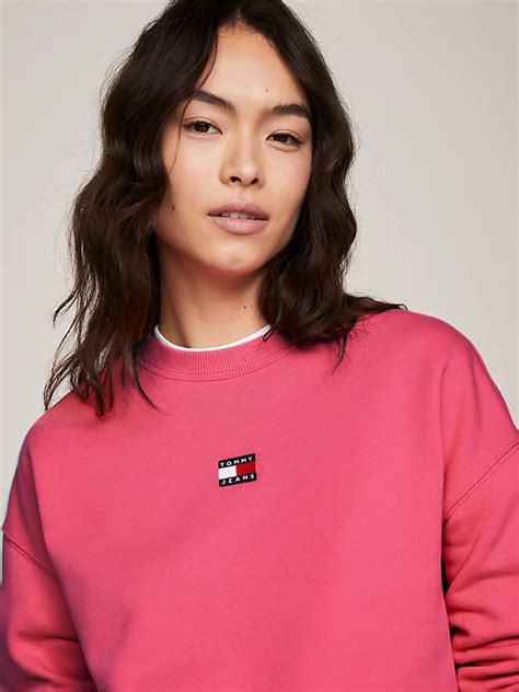 Badge Boxy Fit Sweatshirt Pink Tommy Hilfiger