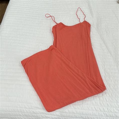 Naked Wardrobe Midi Coral Color Double Lined Size Depop
