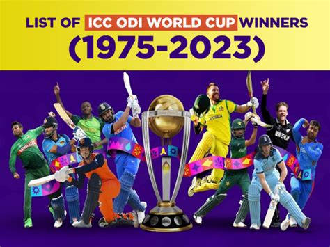 Icc Odi Cricket World Cup Winners List 1975 To 2023