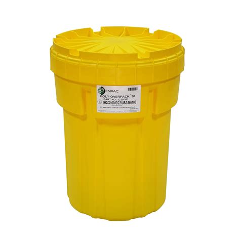 Enpac Gallon Poly Overpack Salvage Drum Yellow Un Dot Rated