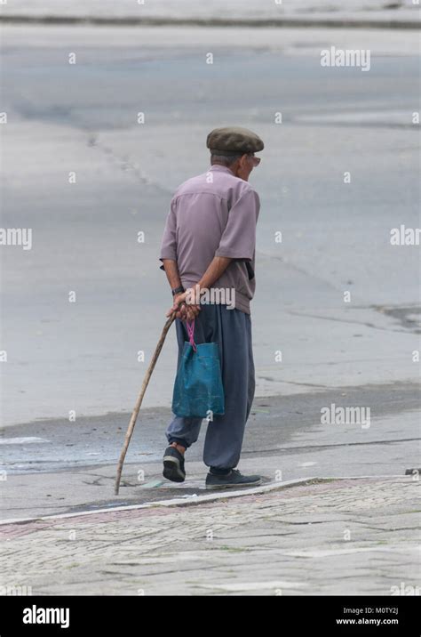 North Korean Senior Man In The Street North Hwanghae Province Kaesong