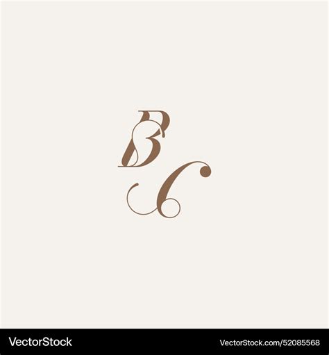 Initial Monogram Logo Wedding Concept Design Vector Image