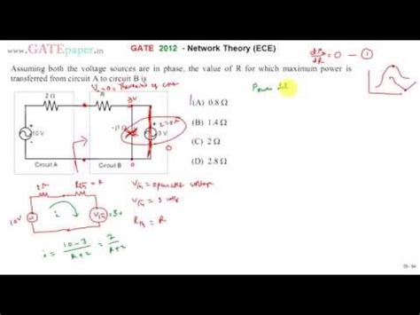 Gate Ece Find The Value Of R For Which Maximum Power Is