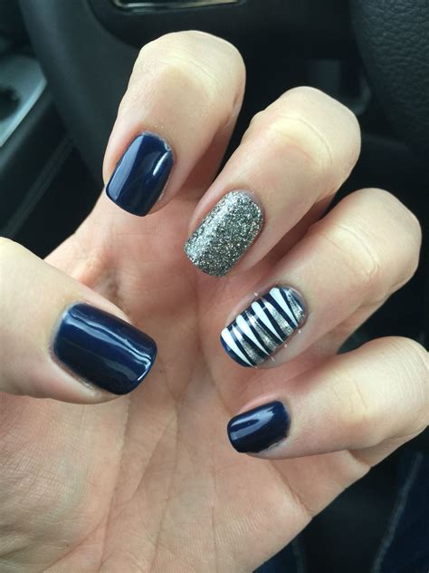 Navy Blue Nails Accent Nails Nautical Nails Real Nails Gel Nails