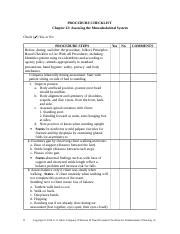 Musculoskeletal Assessment Doc Procedure Checklist Chapter