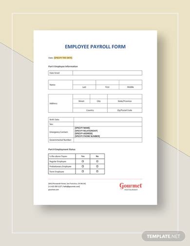 Payroll Form Examples Format