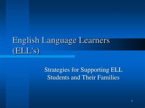 Ppt English Language Learners Ells Powerpoint Presentation Free