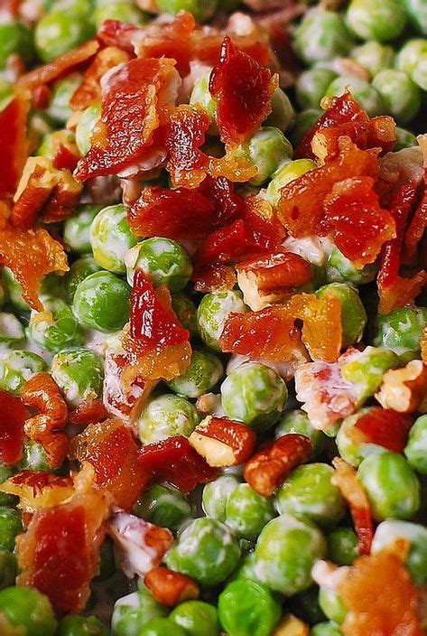 Pea Bacon Pecan Salad Creamy Peas Crunchy Pea Salad Pea Salad Recipes